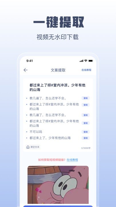 闪电文案提取