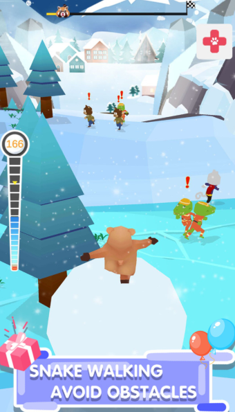 踩着雪球的熊熊